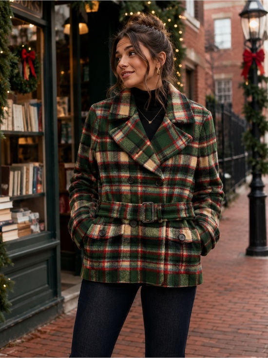 Polo Ralph Lauren Jackets & Blazers - Polo Ralph Lauren Wool Tartan Plaid Belted Peacoat Jacket 4